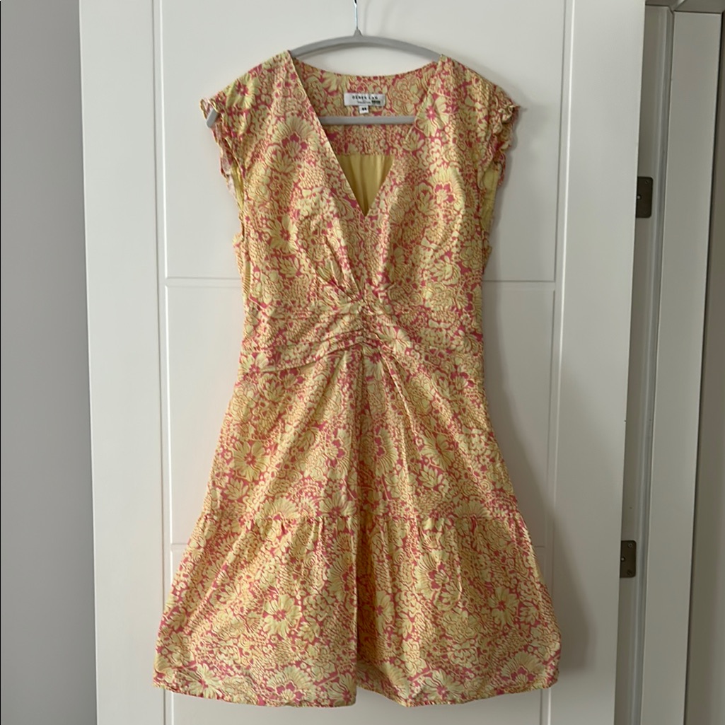 Derek Lam Floral Yellow And Pink Dress